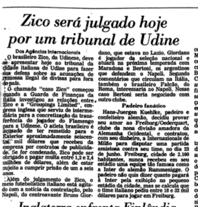 Depois de julgado, Zico nunca mais voltou à Itália (Foto: Reprodução)